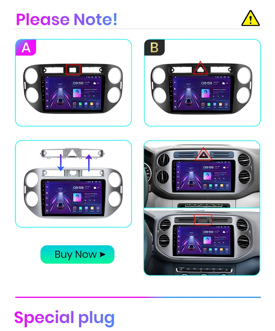 Junsun Autoradio für VW Volkswagen Tiguan 1 Nf 2006 2007 2008 2009 2010 - 2016 Carplay Android Auto FM RDS DSP BT GPS Navi SWC HD IPS Touchscreen Plug & Play Multimedia-Player Freisprecheinrichtung Original-Autostil Haupteinheit – Detail 1