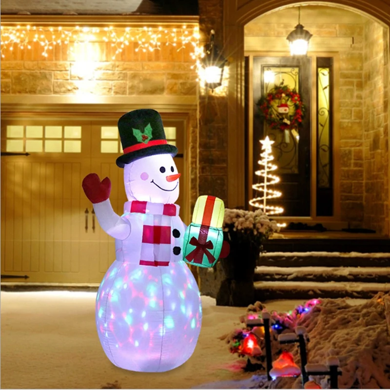 150Cm LED Illuminated Inflatable Snowman Air Pump Night Lamp Inflatable Toys Indoor Outdoor Christmas Decor