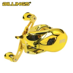 BILLINGS GD Series 7.2:1 Gear Ratio Baitcasting Reel, Stainless Steel 5+1 BB Fishing Reel With 18lb/8.16kg Max Drag, Fishing Ta