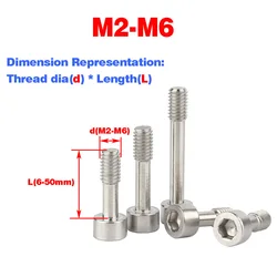 304 Stainless Steel Hexagon Socket Lock Screw / Cylindrical Head Half Thread Bolt M2M2.5M3M4M5M6
