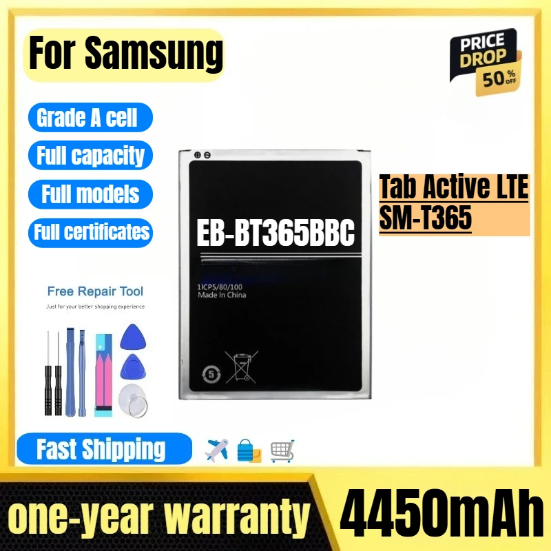 EB-BT365BBC for Samsung Tab Active LTE/SM-T365 Tablet Battery 0 Cycle High Quality High Capacity Replacement Bateria with Tools