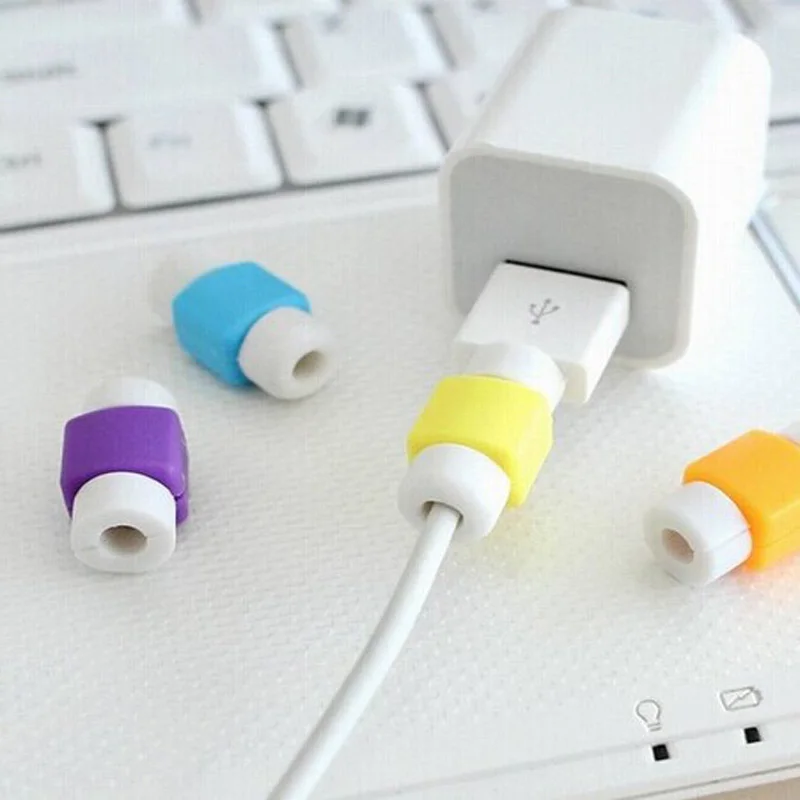 100 ชิ้น/ล็อตแฟชั่น USB Data CABLE Protector ปกสีสันสายหูฟังสำหรับ IPhone Android โทรศัพท์มือถือ OPP กระเป๋า
