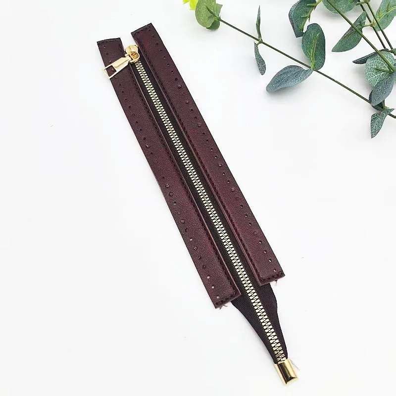 24cm DIY Handmade Bag Zipper Accessories 6-Color DIY Handmade Bag Zipper 24cm Pu Metal Zipper Woven Bag Accessories