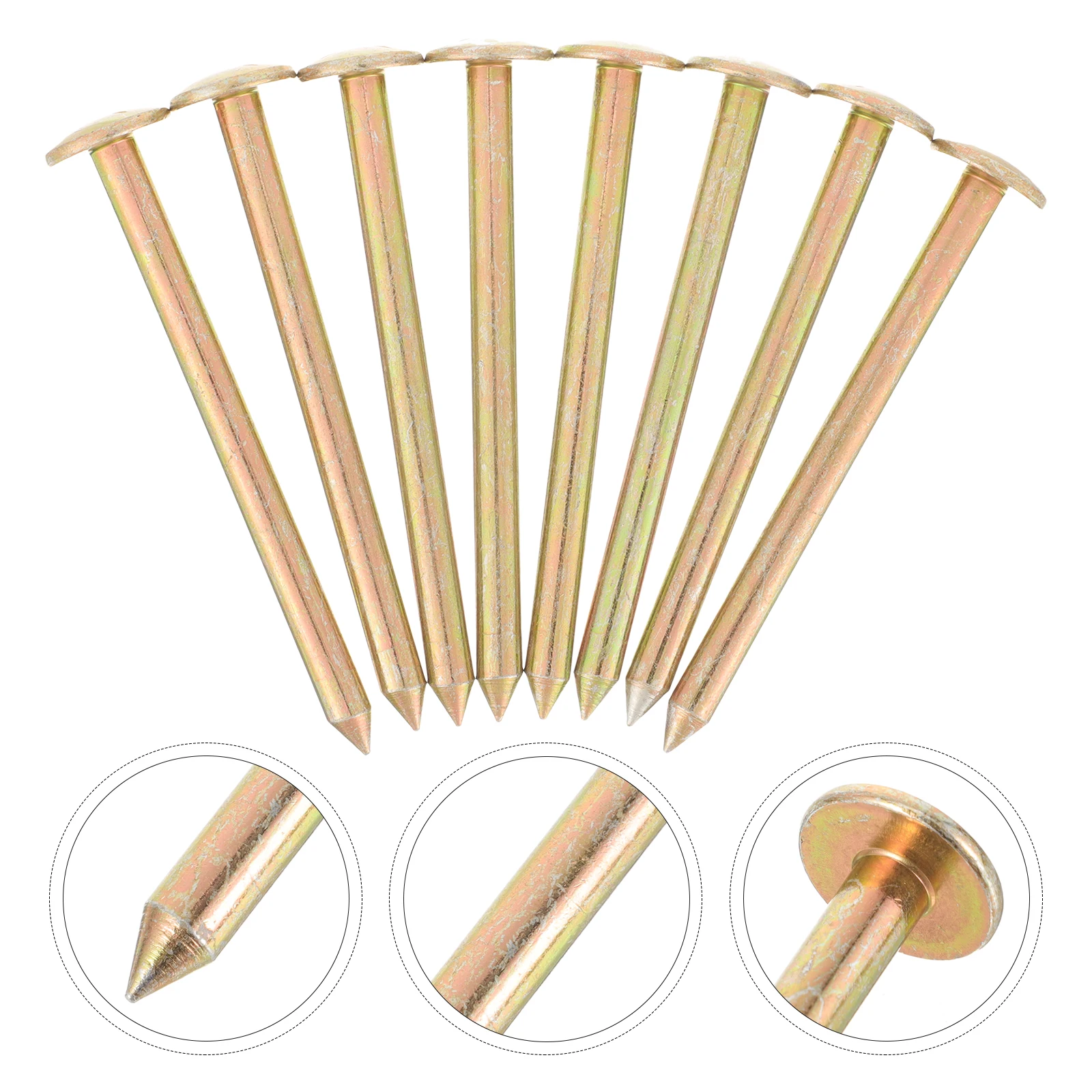 

10pcs Galvanized Test Nails 10CM Fixing Stake Stainless Steel Property Line Markers Ground Stakes Landscape Tools