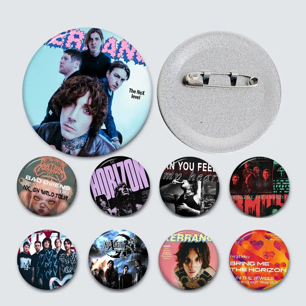 الفرقة B-Bring Me H-الأفق 32/44/58 مللي متر دبابيس الكرتون المستديرة دبابيس اليدوية لحقيبة الظهر مجوهرات اكسسوارات هدايا الإبداعية #1