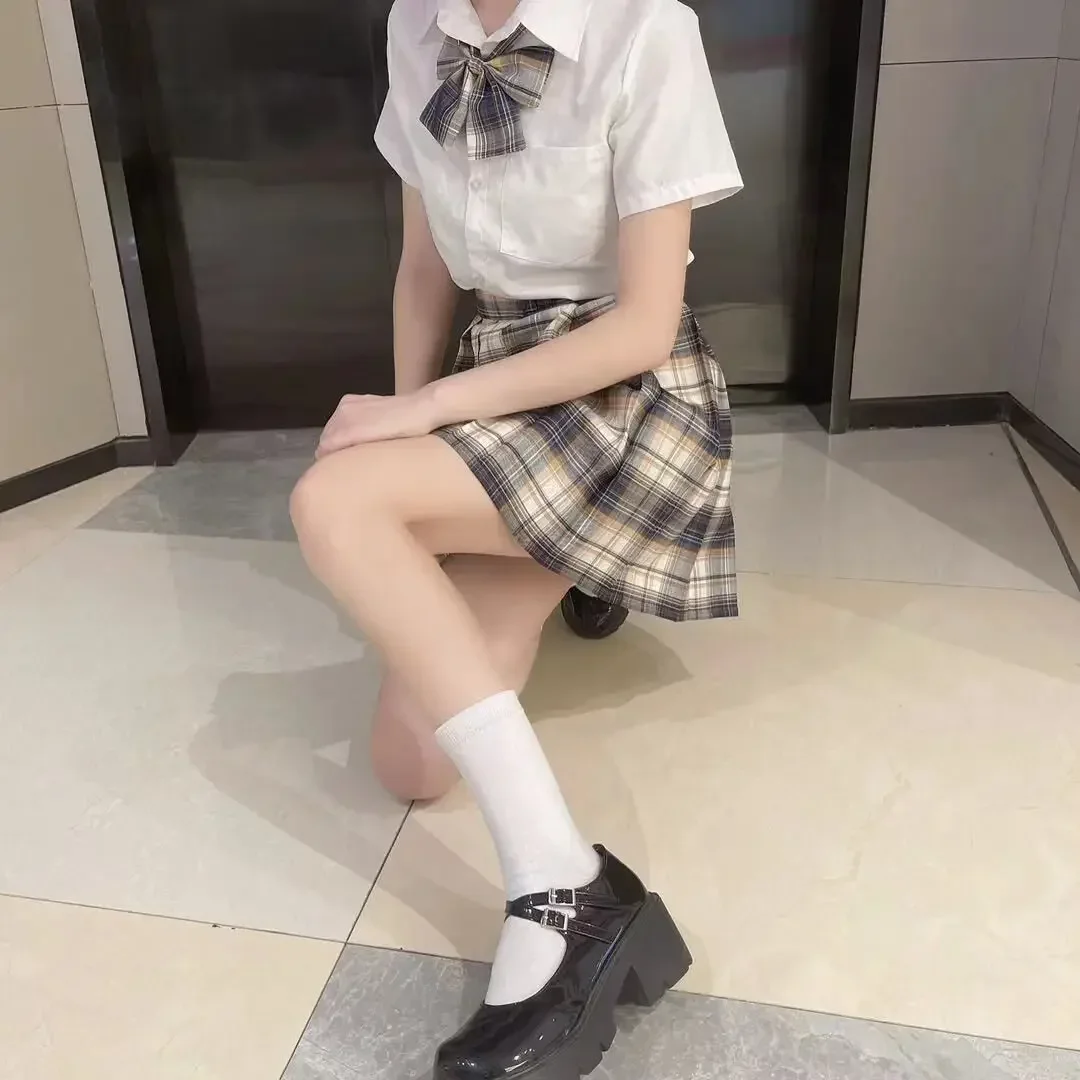 JK Damen Schwarz-Weiße Kniehohe Lolita-Socken, Niedliche Overknee-Socken für Mädchen, Tägliche Dünne Weiche Atmungsaktive Einfarbige Strümpfe – Detail 13