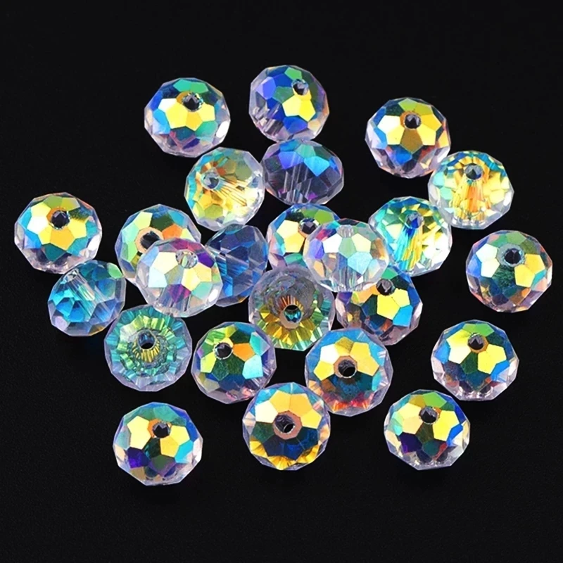 100/150PCS 4/6/8MM AB Color Crystal Round Glass Beads Faceted Beads for DIY Bracelets Necklace Pendants Jewelry Making Supplies