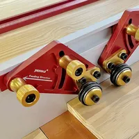 Table Saw Feeding Safety Propelling Auxiliary Tool1 Pair Bearing Roller Feeder, Upgraded Aluminum Alloy Feather Loc Board
