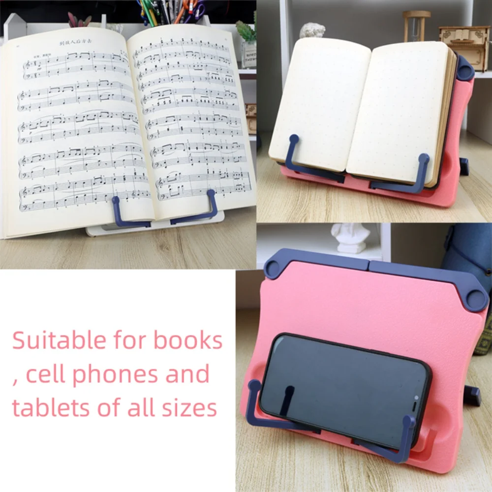 Portable Bookend Stand Adjustable Reading Book Stand Book Recipe Shelf Folding Holder Organizer For Music Score Recipe Tablet