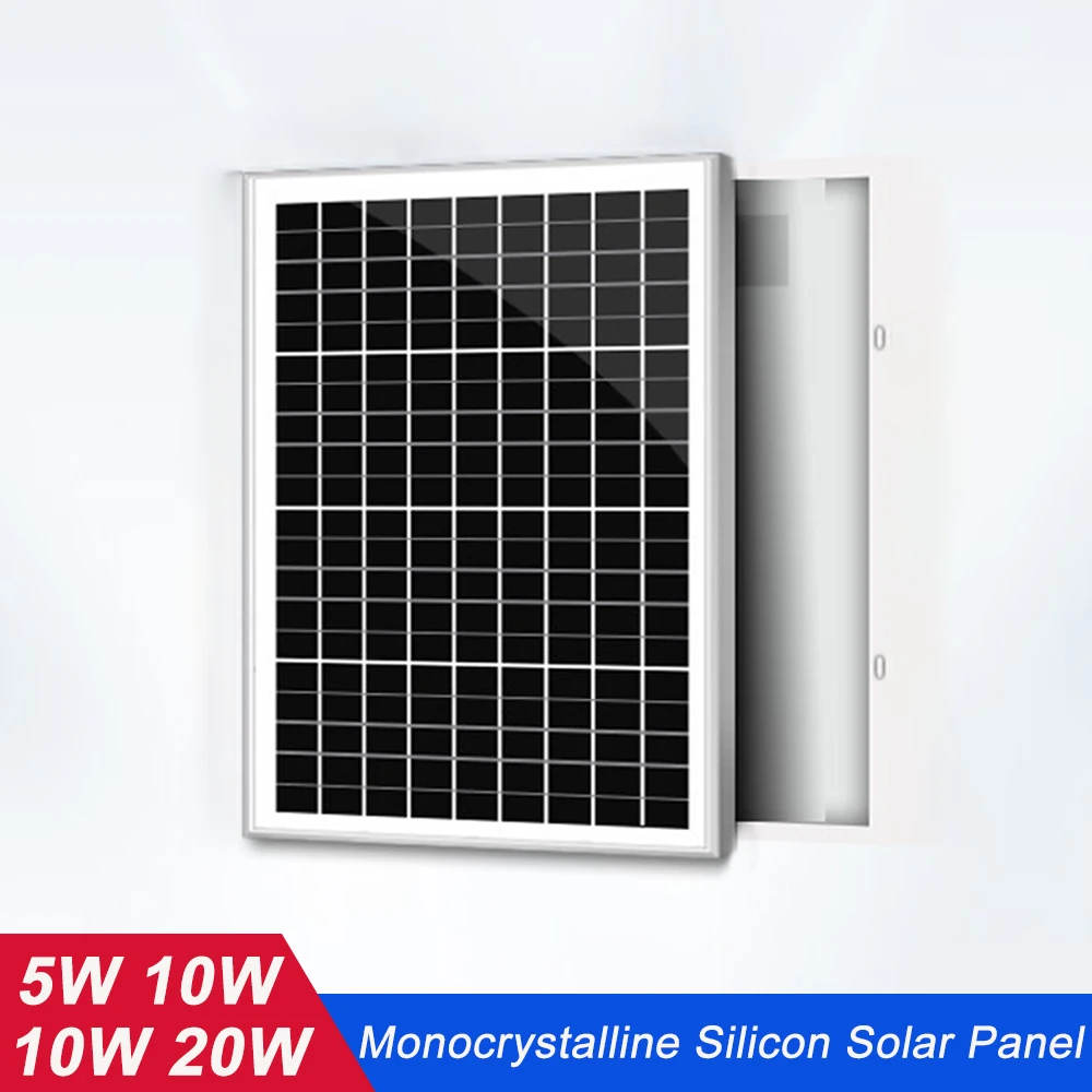 Monocrystalline Silicon Solar Panels 18V 5W 10W 15W 20W Portable PV Panel Power Charger Solar Cells High Conversion For Camping