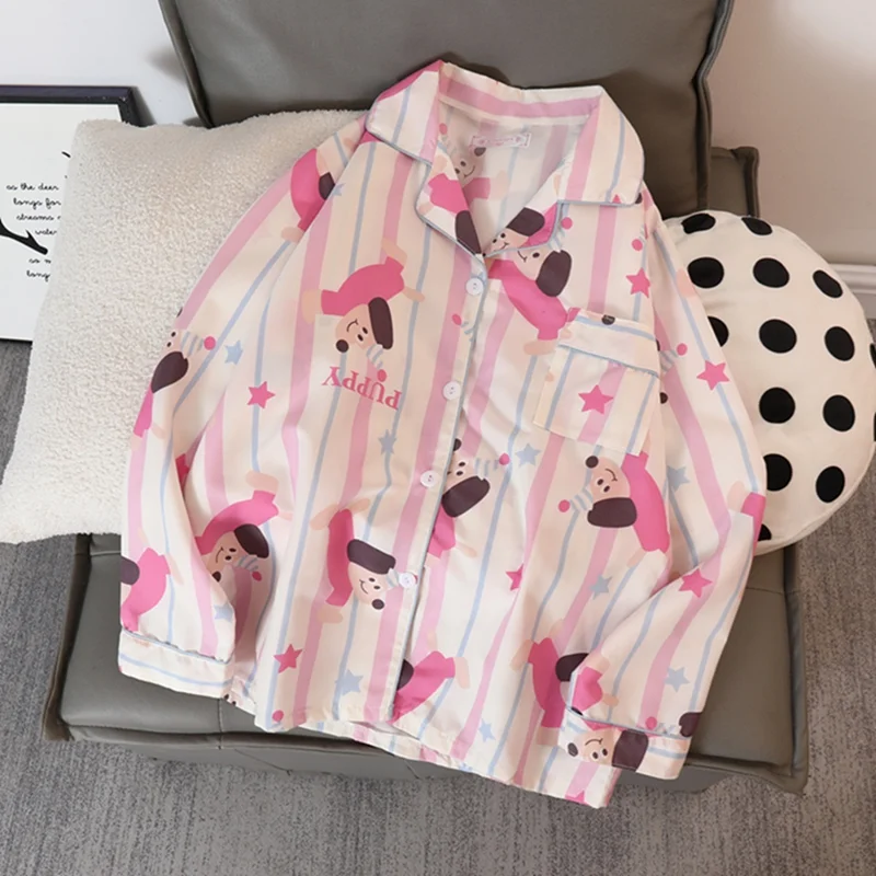 Star Dog Letter Print Cute Kawaii Two-piece Pajamas Set Y2K Sweet Casual Homewear Women\'s Pajamas New V-neck Autumn Pajama Women