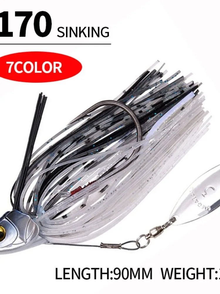 2023 bar brochet doré barbe leurre de pêche 12.7g doré Buzzbait Chatter Silicone jupe Spinner appât pêche en mer
