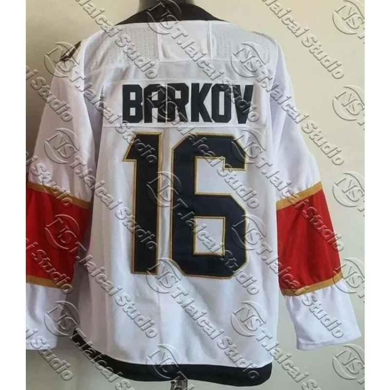 تي شيرت رجالي 2025 سيرجي بوبروفسكي فلوريدا بانثرز ستانلي كأس النهائي للمنزل أحمر طويل الأكمام تي شيرت فضفاض مناسب لهوكي الجليد تي شيرت