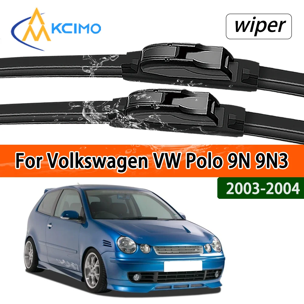 

Комплект черных передних щеток стеклоочистителя для Volkswagen VW Polo 9N 9N3 MK4 2003 2004, аксессуары для стеклоочистителей лобового стекла