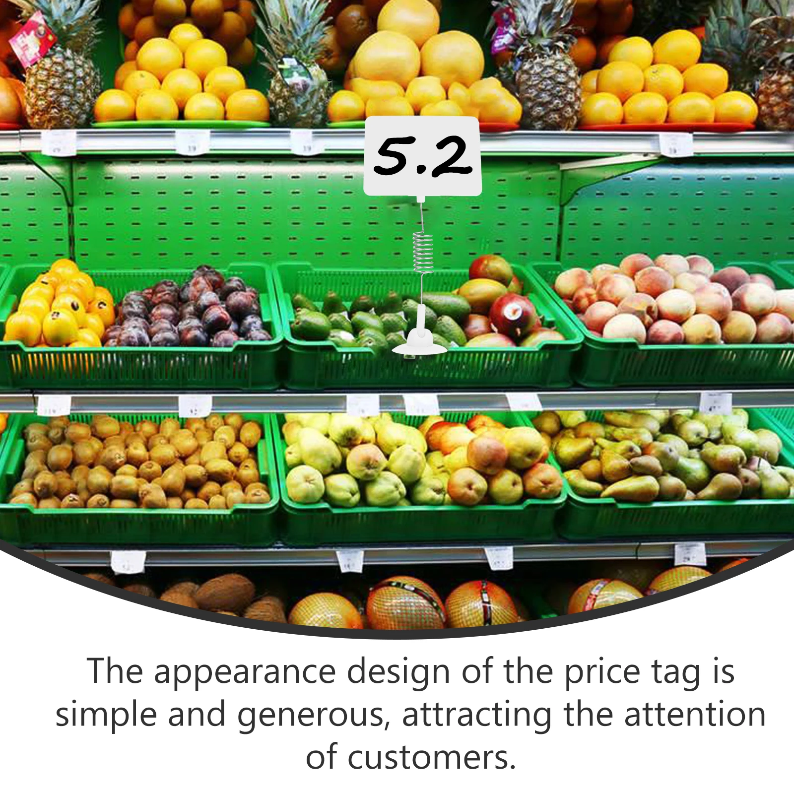 

10 Pcs Show Rack Double-headed Sticky Clip Merchandise Sign Holder Clips for Display Label Plastic White Retail