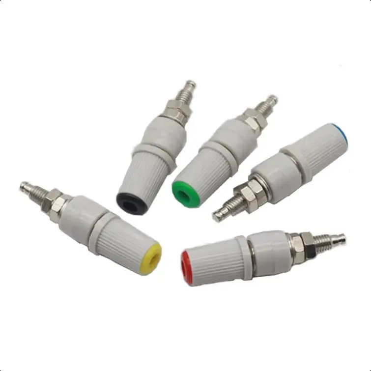 【5-2PCS】M5X48 High Current 4mm Banana Socket M5x48 Female Jack Panel Socket Test Binding Post 4MM Red Yellow Black Green Blue
