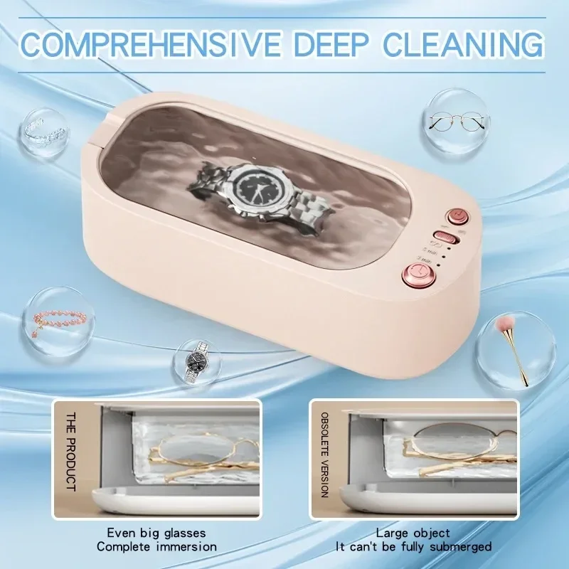 Clean Ultrasonic Cleaner High-Frequency USB Rechargeable Strength Adjustment Timing Household Cleaning Machine Jewelry