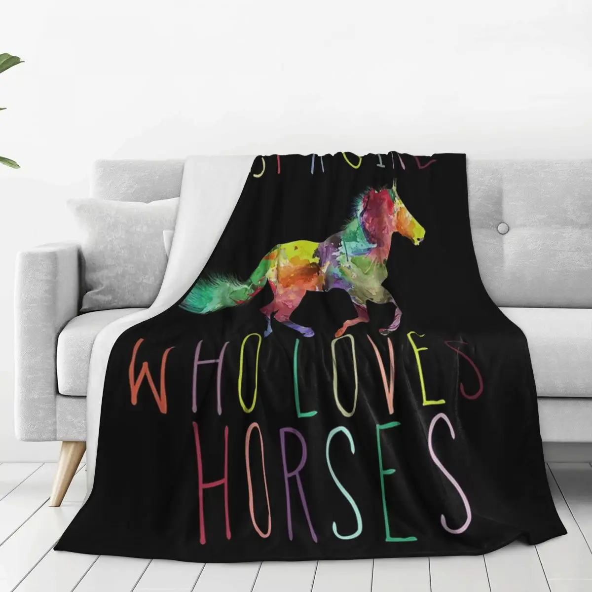 Just A Girl Who Loves Horses Blanket Flannel Breathable Sofa Throw Blankets For Couch Bedding Outdoor Throws Bedspread Quilt