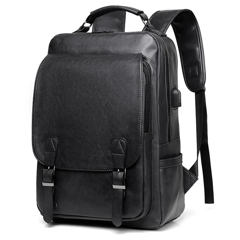 Mochila de couro vintage para homens, Camping Bag, Business School Office Bag, Messenger Laptop Bag