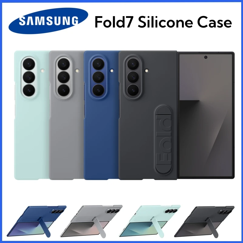 

Original Samsung Galaxy Z Fold7 Silicone Stand Case, Cover For Samsung Fold 7 Protective With Holder Rubber Cases, EF-MF966