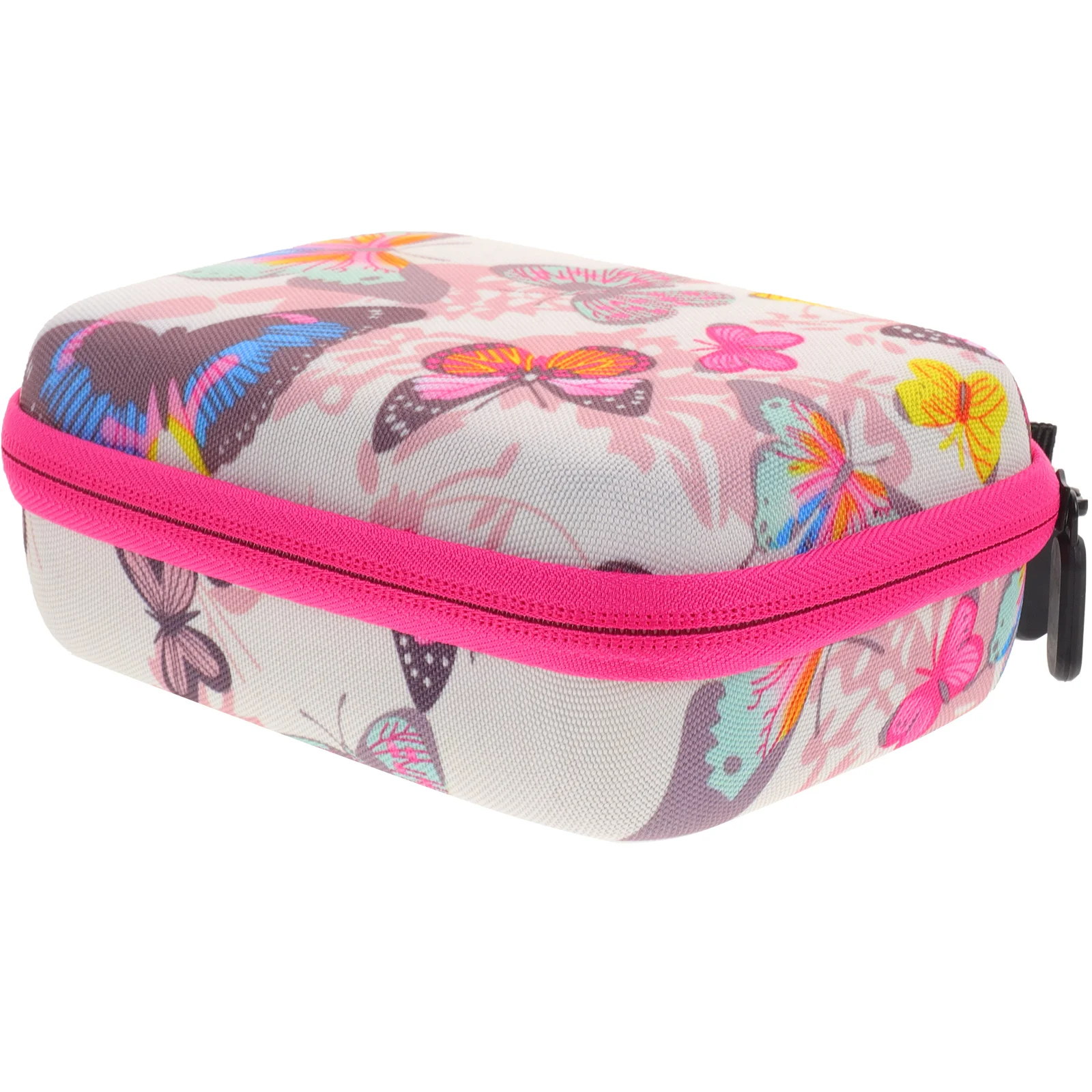 Kids Camera Case Camera Carrying Case Travel Camera Bag Holder with Closure White butterfly print grid rose red zipper bag