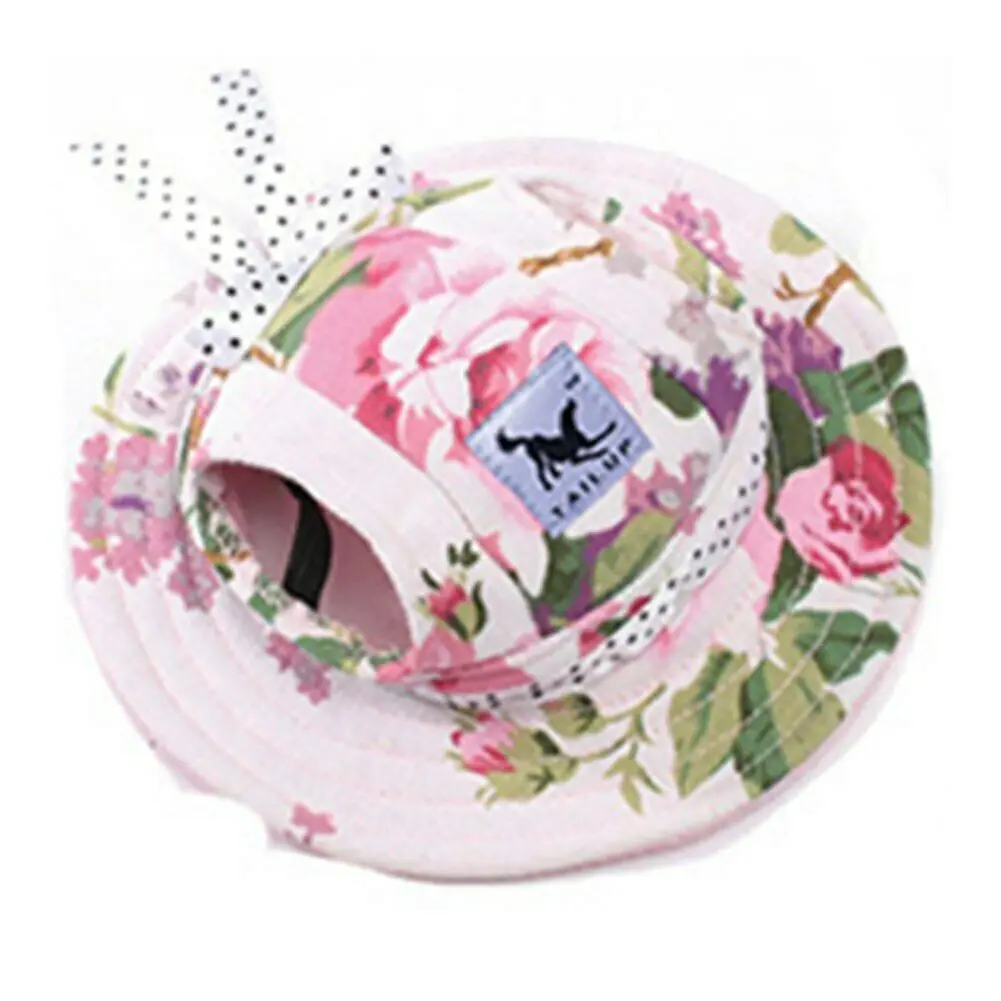 Fashion Canvas Dogs Hat Cap Summer Cap Breathable Mesh Dog Princess Caps / Sun Hat