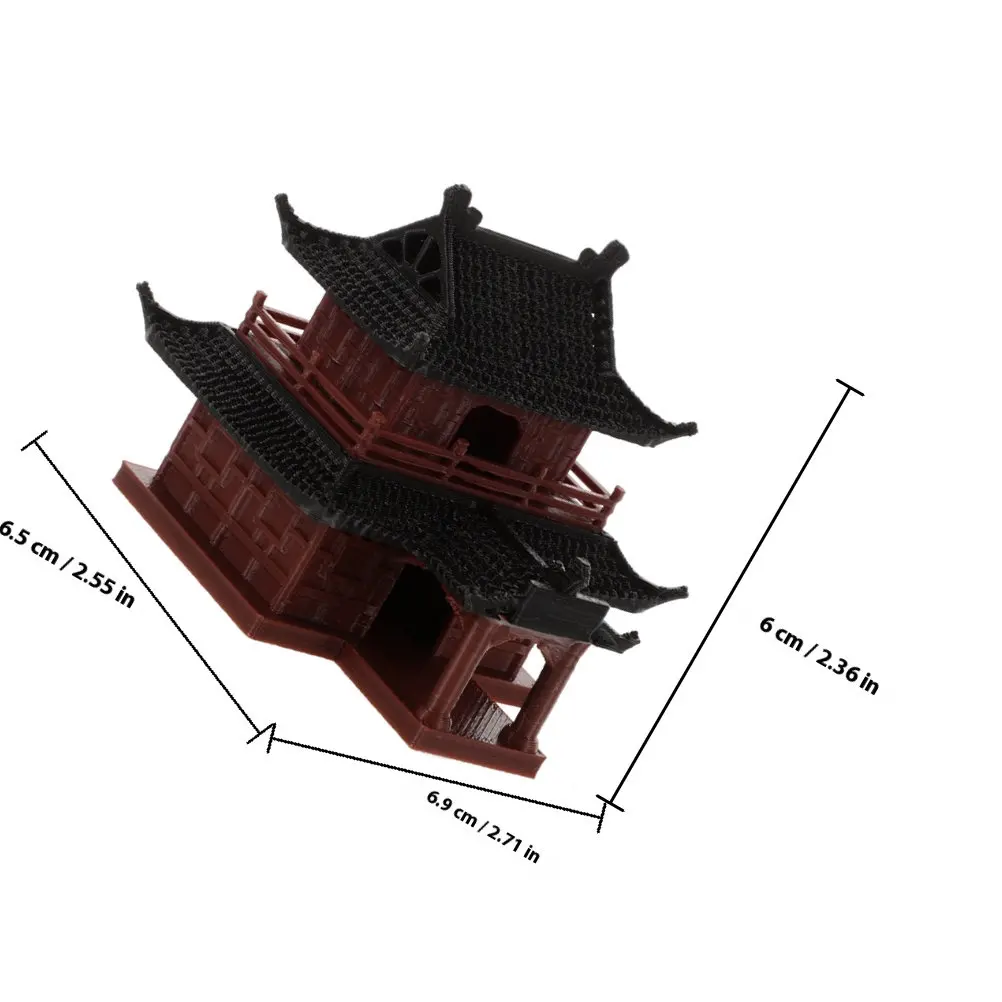 Mini Pagoda Statue Exquisite Handcrafted Ancient Chinese Pavilion Home Office Decor Miniature Asian Garden Accessories Fairy