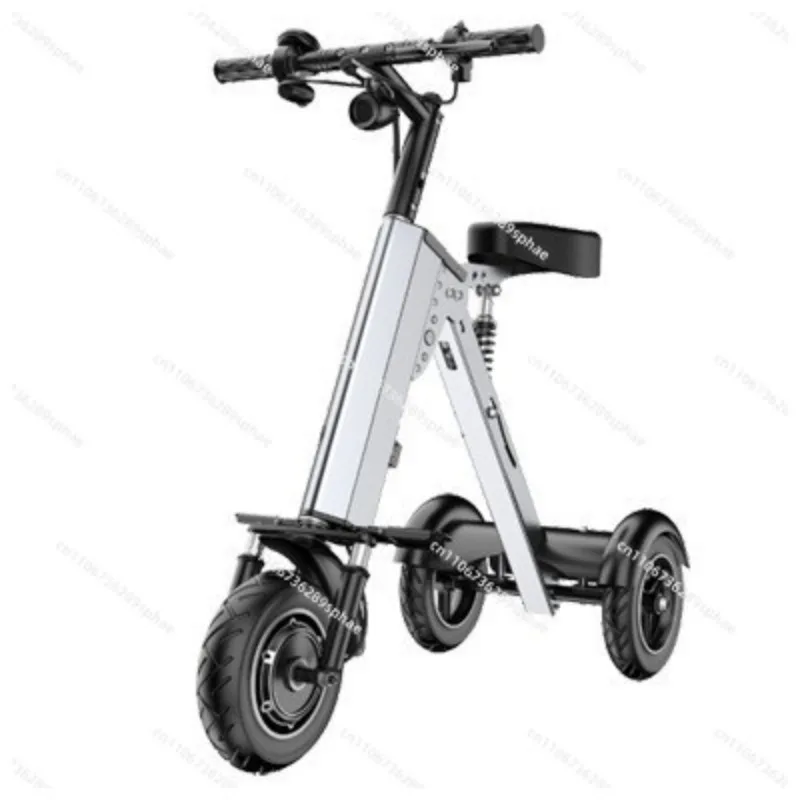 Ultra-light folding electric three-wheeled small battery car household tricycle parent-child car
