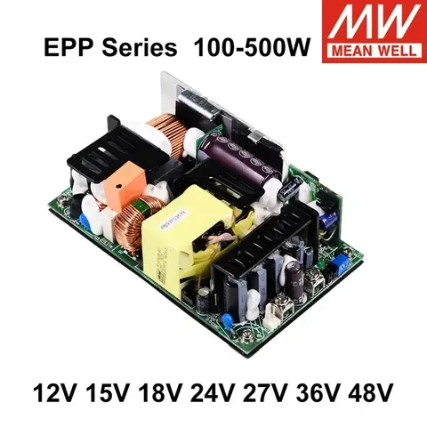 Mean Well EPP Series 100-500W AC a DC 12V 15V 18V 24V 27V 36V 48V 54V PFC fuente de alimentación conmutada de placa desnuda