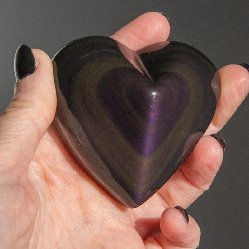 Natural Rainbow Obsidian Heart Ideal for Crafting As A Gift for Valentine's Mother's or Father's Day Bohemian Decorative Stone