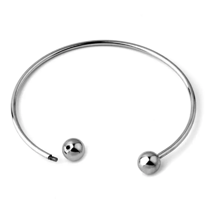 Brazalete abierto de plata de acero inoxidable para mujer, pulsera ajustable, brazalete de dos cuentas, regalos de joyería para niñas