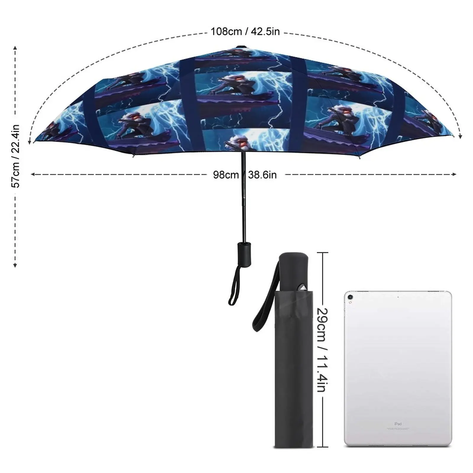 Hit Monkey Print Umbrella Fun Animal Unique Folding Umbrella Painting Summer Wind Proof Auto Umbrella