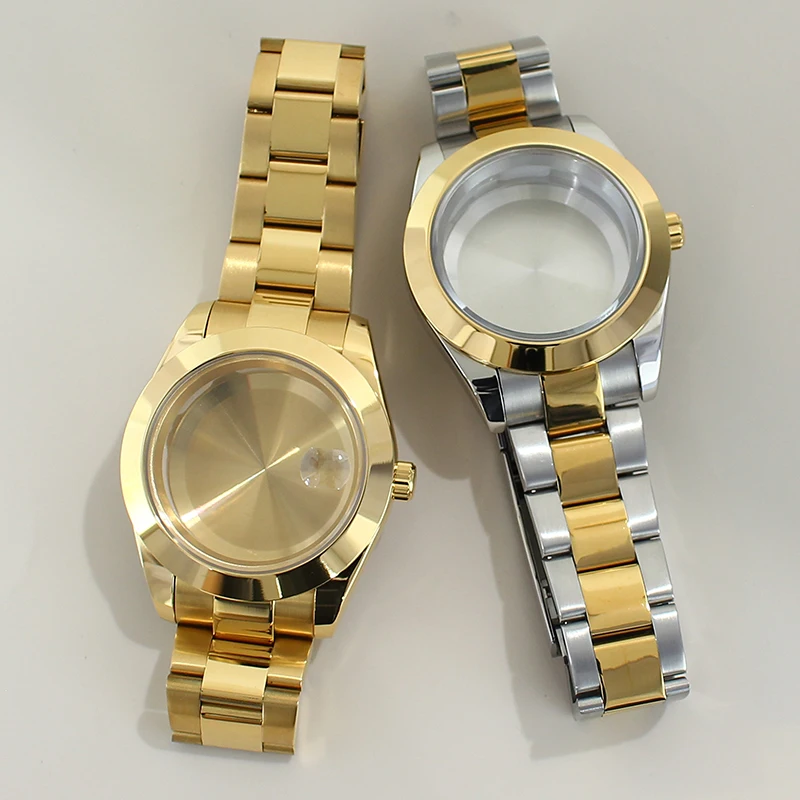 

Waterproof 39mm 36mm Bevel Edge Watch Case Sapphire For Air King NH35 NH36 NH38 NH34 Miyota 8215 Movt 28.5mmDial Oyster Bracelet