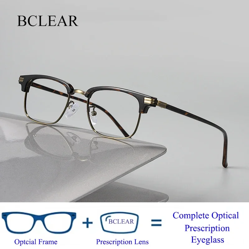 

Guvina BCLEAR винтажная оправа для очков из сплава TR90 для мужчин и женщин, квадратные очки в стиле ретро, сверхлегкие японские очки для чтения при близорукости RX