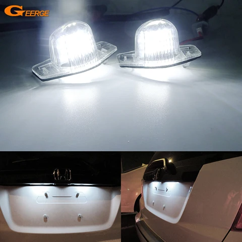 Светодиодная лампа для подсветки номерного знака (SMD LED) без ошибок, ультраяркая, для Honda Fit, CR-V, CRV, JAZZ, Insight, Crosstour, Odyssey