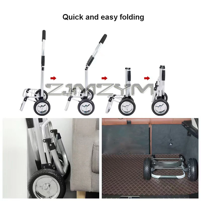 Climb Stair Shopping Cart Multipurpose Collapsible Reusable Shopping Cart Bag Folding Hand-Pulled Silent Luggage Cart Travel Bag