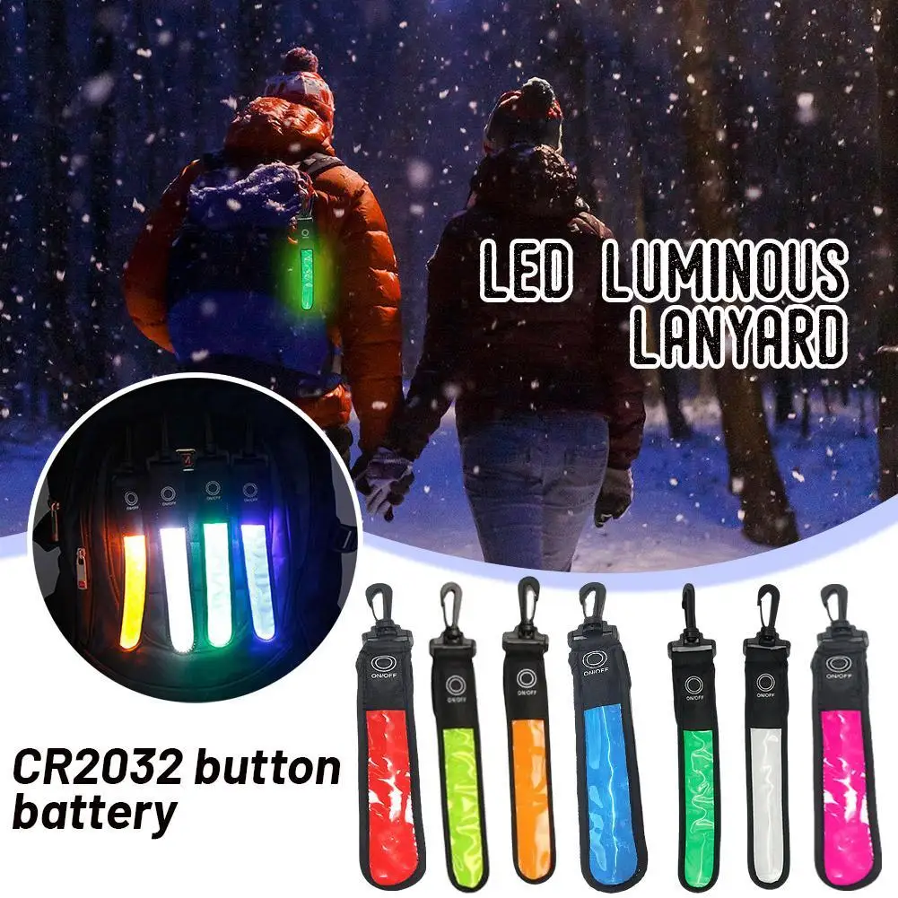 Outdoor LED Glowing Luminous Reflective Backpack Hanging Light Night Running Safety Alert Wristband Sport Armband Warning Light