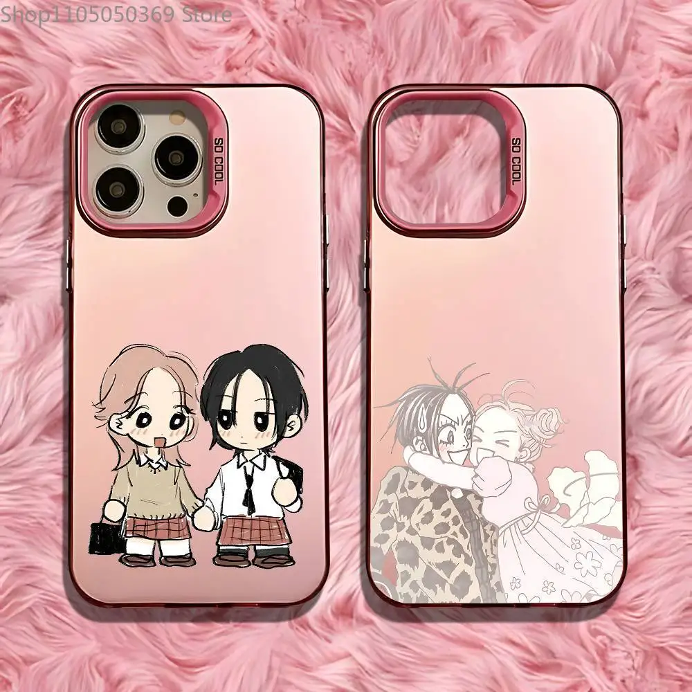 

N-Nana and H-Hachi Phone Case For iPhone 17,16,15,14,13,12,11,Pro,Max,Plus,Mini,Air,SE4 Pink Matte Hard Bumper
