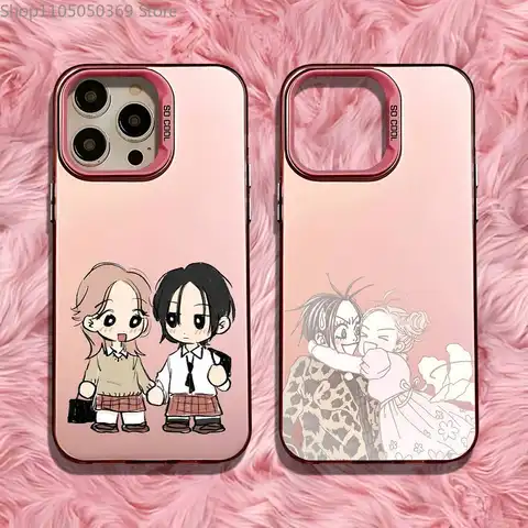N-Nana och H-Hachi mobilskal för iPhone 17, 16, 15, 14, 13, 12, 11, Pro, Max, Plus, Mini, Air, SE4 rosa matt hård stötfångare 8 best sales Nana-fallet - №6