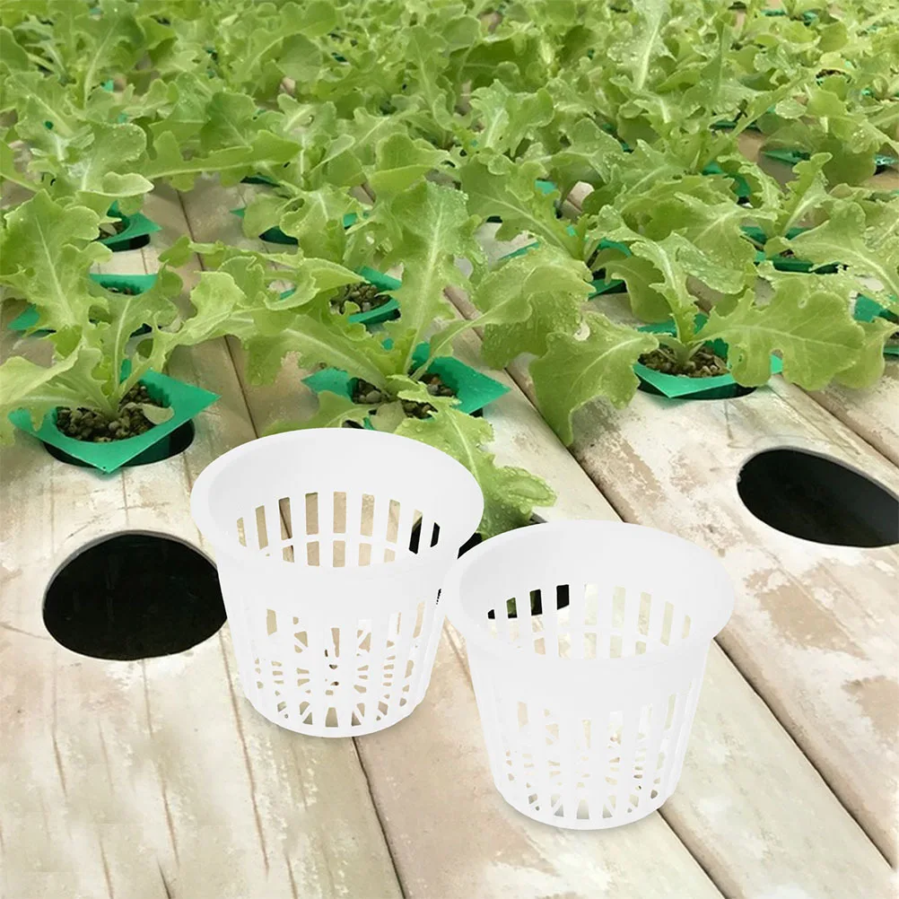 

15Pcs Hydroponic Mesh Net Pots Plastic Basket 4 Inch Nursery Cups Slotted Mesh Planter for Garden Vegetable Growing