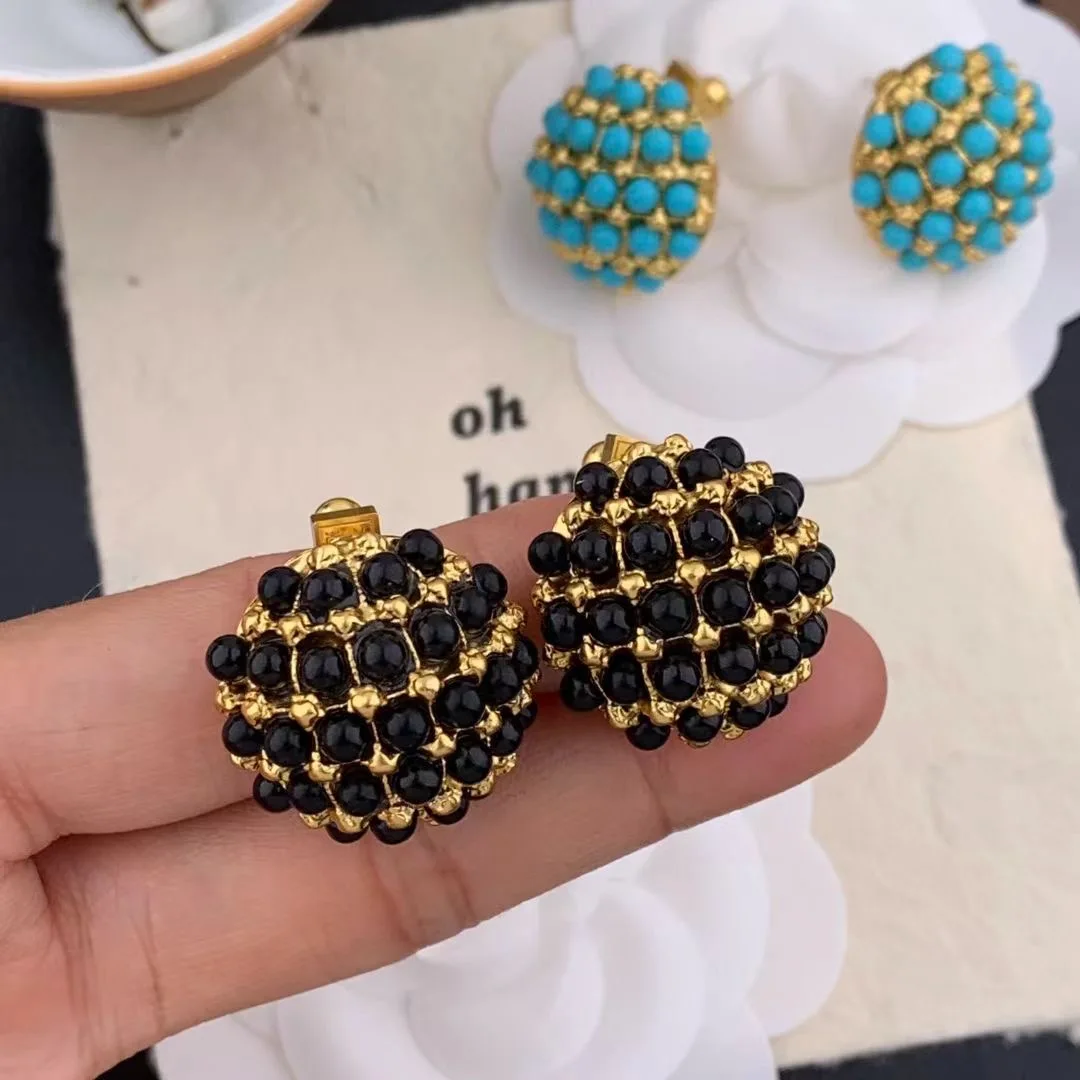 

Средневековые винтажные серьги с черными и золотыми бусинами, элегантные украшения для женщин и девушек, оптовая продажа ювелирных изделий в подарок.