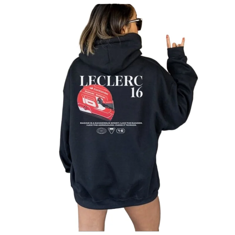 

2024 F1 Driver Double-Sided Sweatshirt No. 16 Sports Hoodie Hot Sale Men's Charles Leclerc Helmet LOGO Unisex Hoodie F1 S-3XL