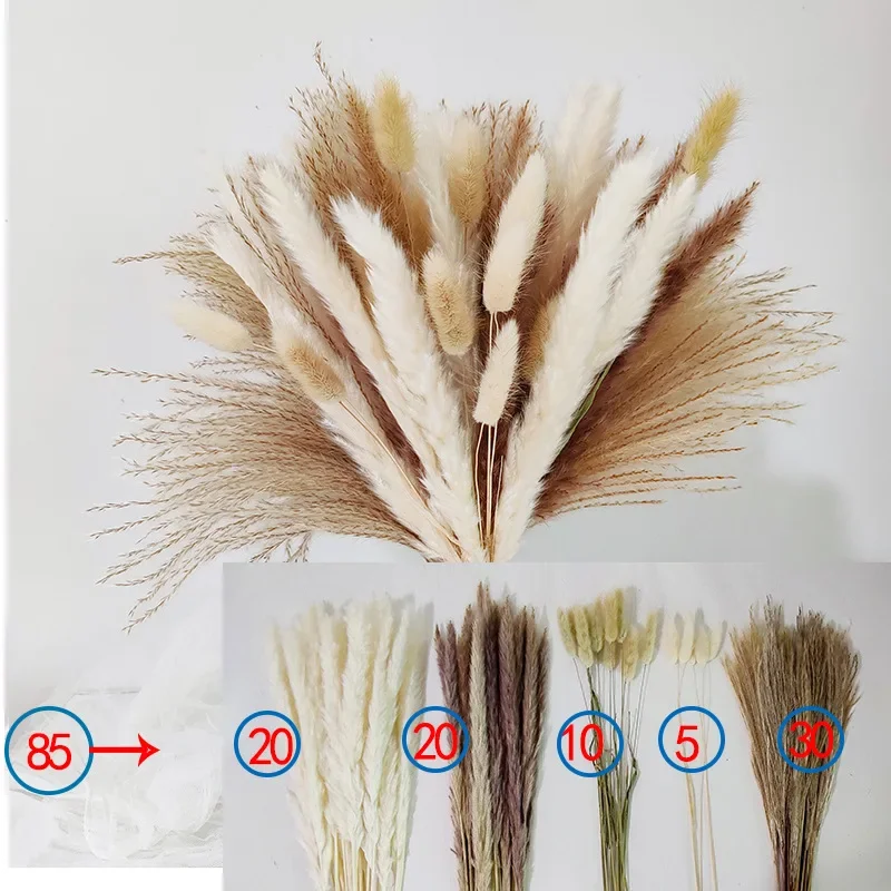 Fluffy Pampas Grass Bouquet Wedding Arrangement Natural Real Dried Flowers Nordic Boho Garden Home Decor Party Accessories