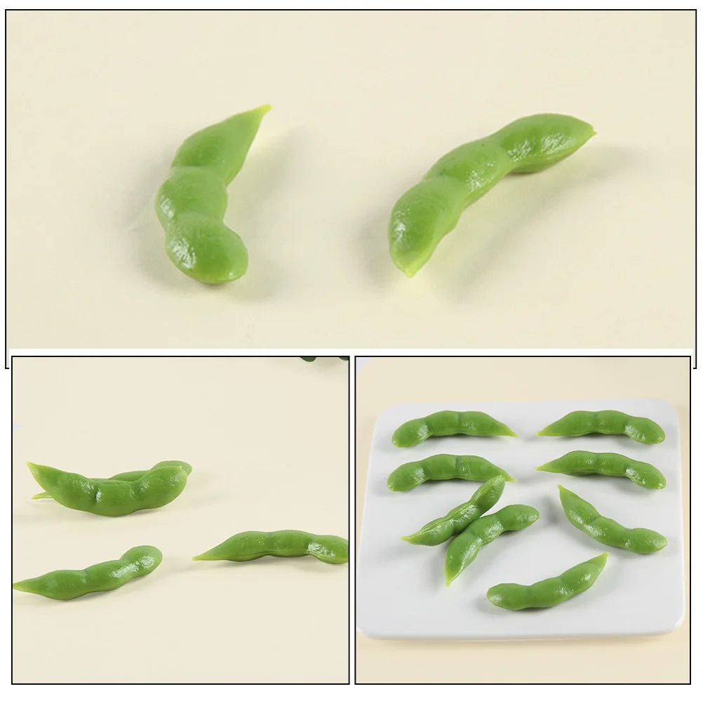 

12Pcs Artificial Soybean Durable PVC Realistic Fake Soybean Models Home Decor Kitchen Shop Display Photography Props
