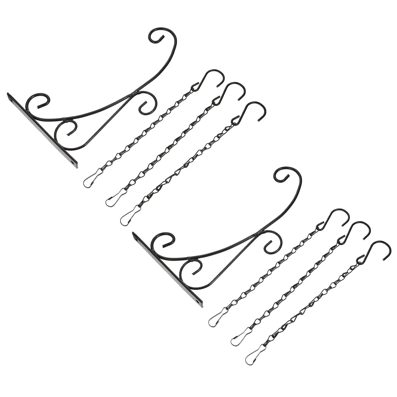 1Set Heavy Duty Iron Hanging Plant Bracket Outdoor Screw Mount Flower Pot Hanger for Garden Courtyard Balcony Bird Feeder