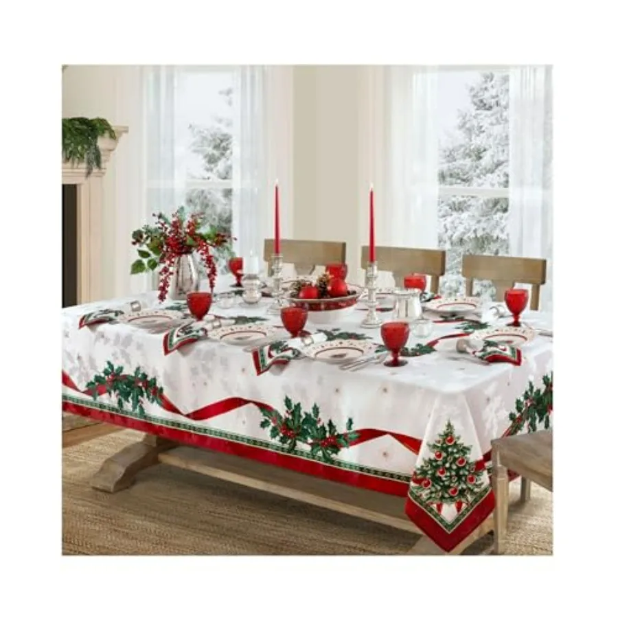 

Скатерть Home Fashions Villeroy & Boch Toy's Delight Christmas из немнущейся ткани, для праздничного декора стола, 60x120 см, прямоугольная