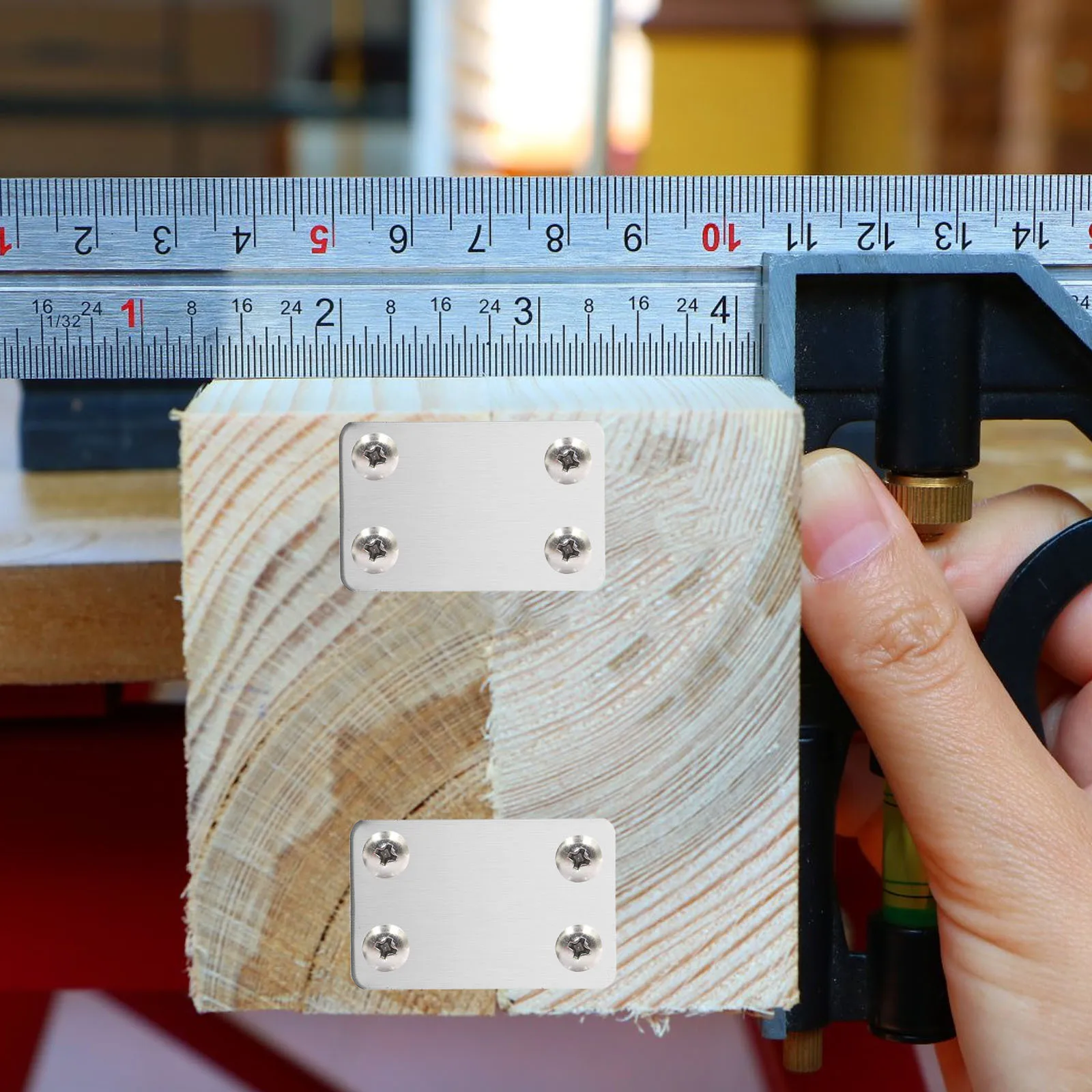 10 قطعة دعامات زاوية حديدية متينة متعددة الأغراض لوحات إصلاح مسطحة لمفاصل الخشب موصلات لوحة معدنية مع ثقوب #4
