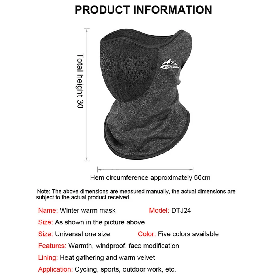 LOOGDEEL Sports Bandana Scarf Cycling Face Cover Neck Gaiter Bike Half Mask Headwear Winter Windproof Outdoor Fishing Warm Mask - Image 3