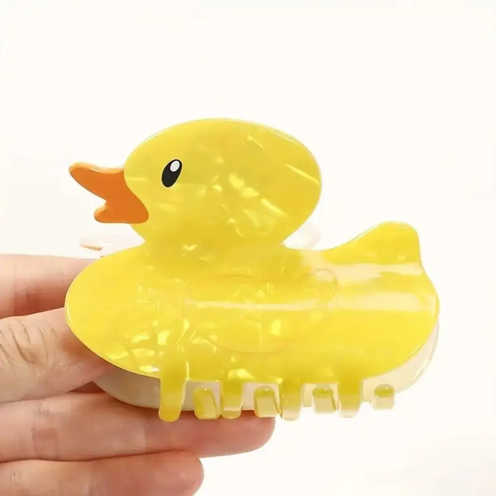 إكسسوارات الشعر الكرتونية، مشابك شعر البط الأصفر، ملحقات تصفيف الشعر من الأكريليك، مشابك شعر غير قابلة للانزلاق للفتيات