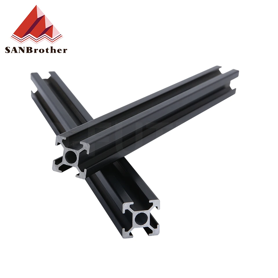 1515 BLACK 1515 European Standard Anodized Aluminum Profile Extrusion 100mm - 800mm Length Linear Rail 500mm for CNC 3D Printer